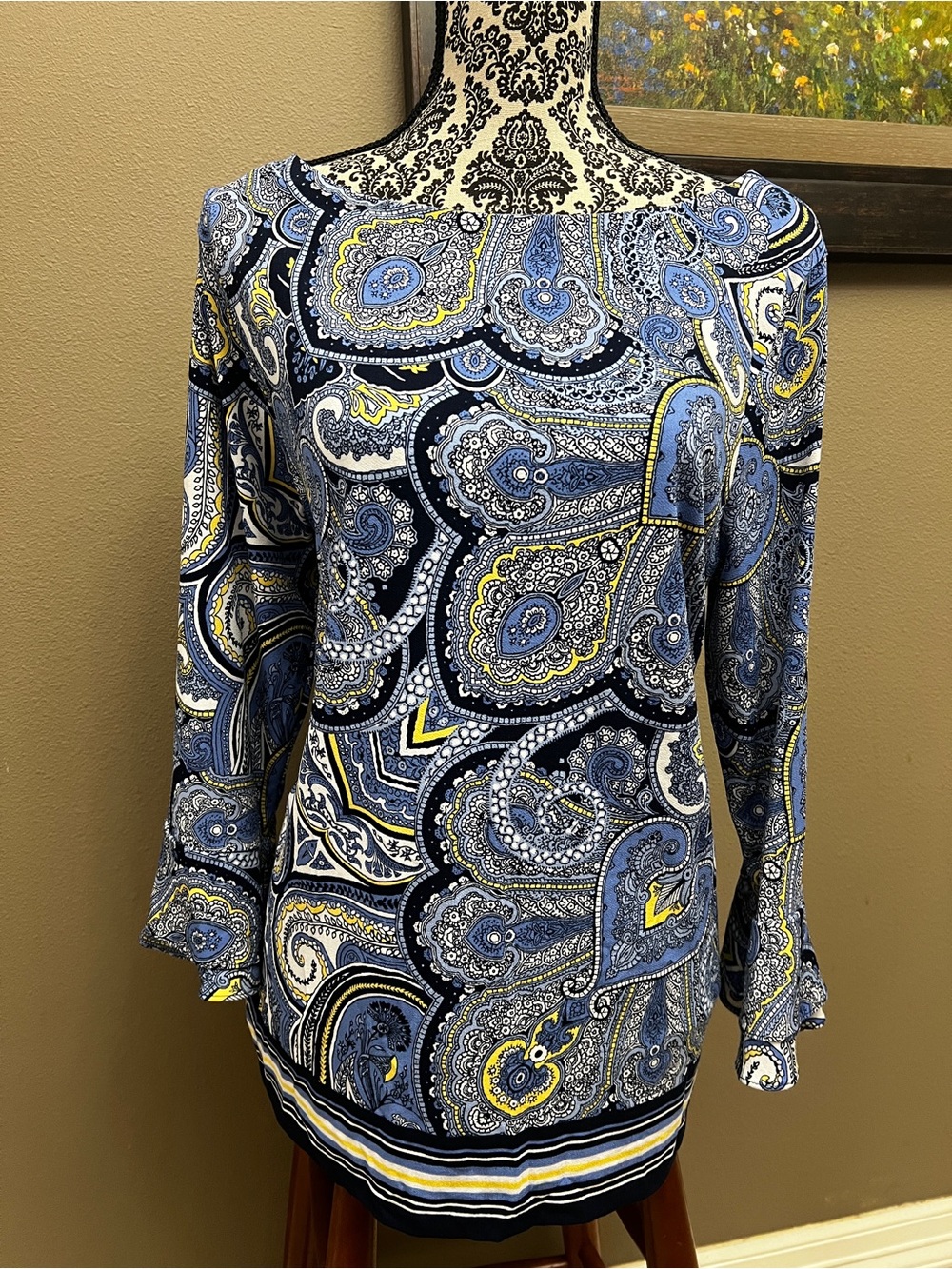 Charter Club Paisley Top in Blue, Yellow and Navy